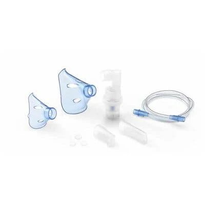 Kit de accesorii de rezervă Soffio cube cu fiolă, piesă bucală și sigiliu nazal, mască pediatrică și pentru adulți, tub și filtre de rezervă și geantă pentru accesorii