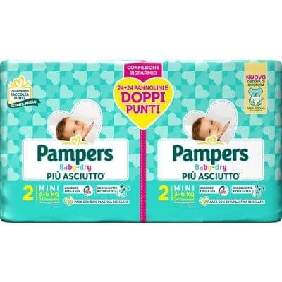 Pampers baby dry nappy duo downcount mini 48 bucăți