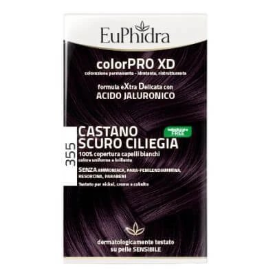 Euphidra colourpro xd 355 maro închis cireș gel colorant pentru păr în sticlă + activator + balsam + mănuși
