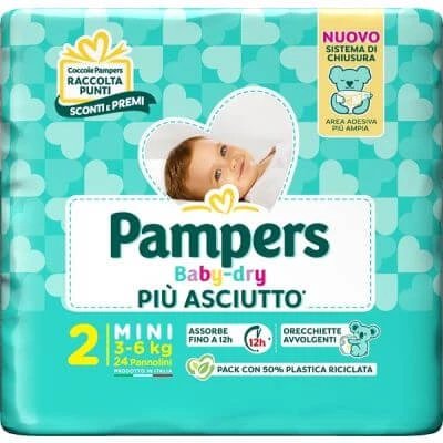 Pampers baby dry nappy downcount mini 24 bucăți