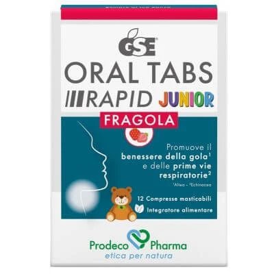 Gse oral tabs rapid junior căpșuni 12 comprimate masticabile
