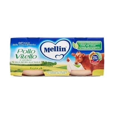 Mellin omogenizat pui vițel cu legume 2 x 80 g