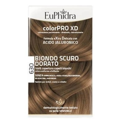 Euphidra colourpro xd 630 gel de colorare a părului blond auriu închis în sticlă + activator + balsam + mănuși