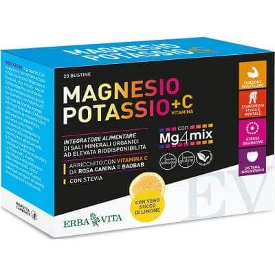 Magneziu potasiu +c vitamina aromă de lămâie 20 pliculețe de 3,8 g