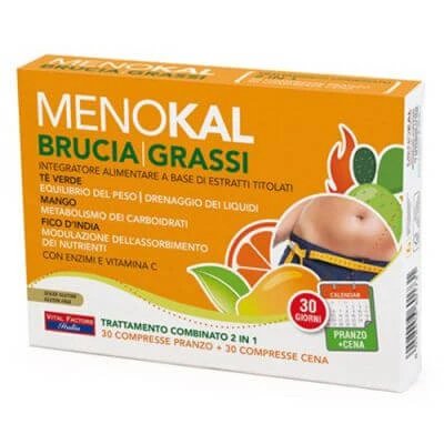 Menokal arzător de grăsime 30 comprimate prânz + 30 comprimate cină