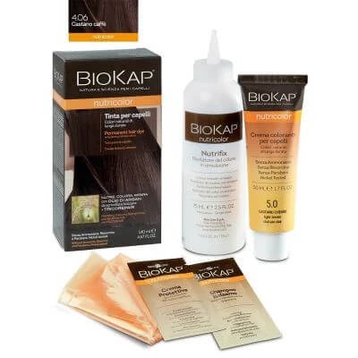 Biokap nutricolor 4.06 nou tub + sticlă de culoare cafea maro