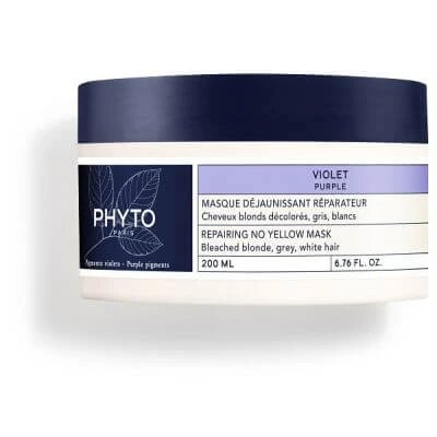 Phyto paris violet repararea anti-galben masca pentru păr blond decolorat gri-alb 200 ml