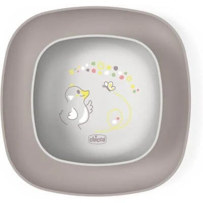 Bol Chicco și farfurie plată 12m+ gri