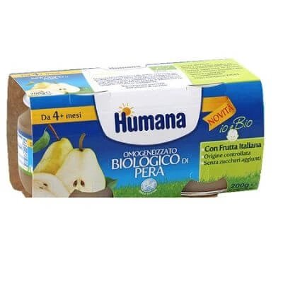 Humana pară organică omogenizată 2 borcane 100 g
