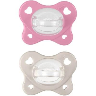 Chicco dual soft soother roz 6-16 luni 2 bucăți