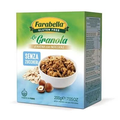 Farabella granola de ovăz fără gluten cu alune fără zahăr fără lactoză 200 g