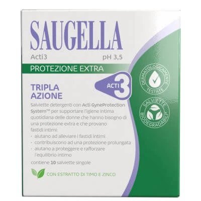 Saugella acti3 șervețele 10 bucăți