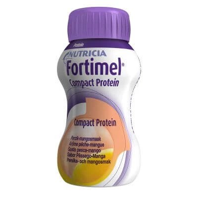 Nutricia fortimel compact proteine gust piersică și mango 4 sticle 125 ml