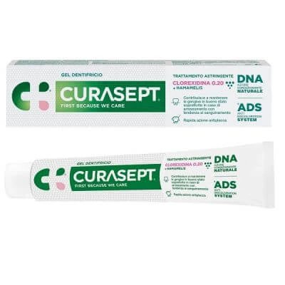 Curasept ads dna gel pastă de dinți tratament astringent 75 ml