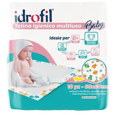 Prosop igienic multifuncțional pentru copii Idrofil 60x60 cm 15 bucăți