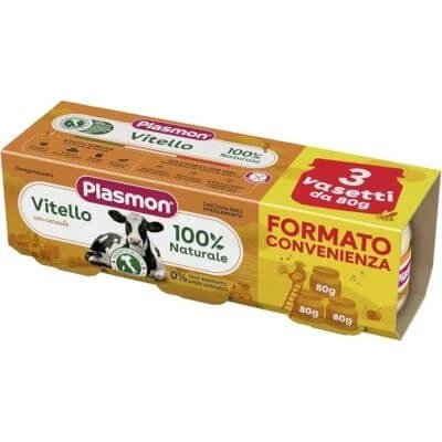 Vițel omogenizat Plasmon și cereale 3 bucăți 80 g