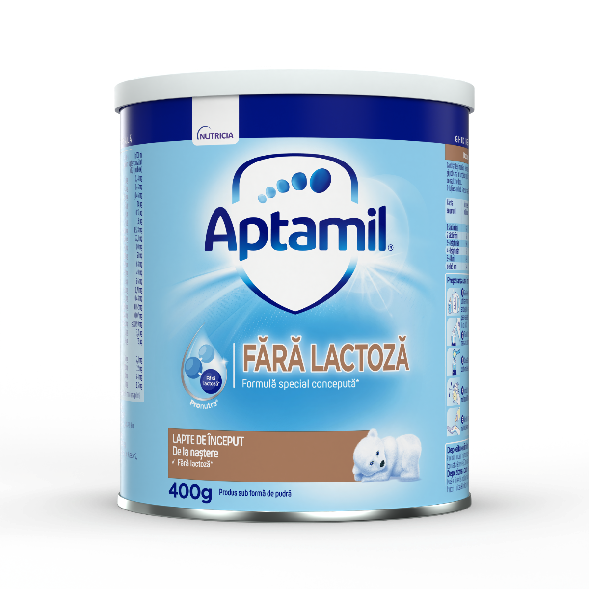 Lapte de inceput de la nastere fara lactoza, 400g, Aptamil