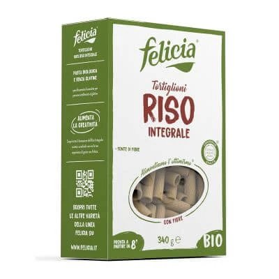 Felicia bio tortiglioni din orez brun 340 g