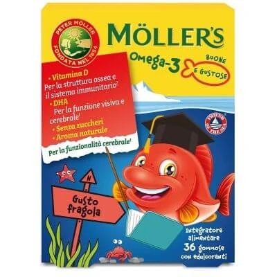 Moller's omega 3 jeleu de pește 36 de gume