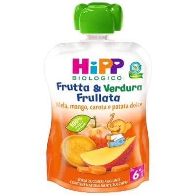Hipp bio fructe și legume măr mango morcov cartof dulce 90 g