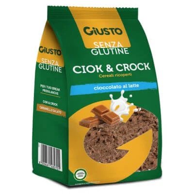 Giusto cereale ciok&crock fără gluten acoperite cu ciocolată cu lapte 125 g