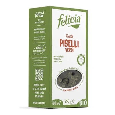 Felicia bio fusilli mazăre verde 250 g