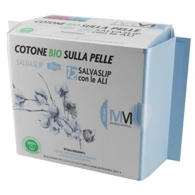 Munus chiloți medicali de protecție cu aripi de bumbac organic pe piele 12 bucăți