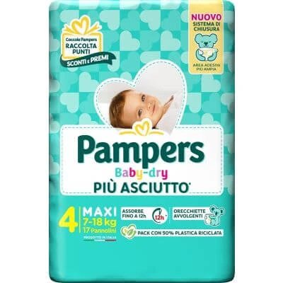 Pampers baby dry nappy downcount maxi 17 bucăți
