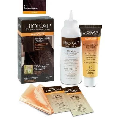 Biokap nutricolor 4.5 tub + sticlă de nuanță maro mahon