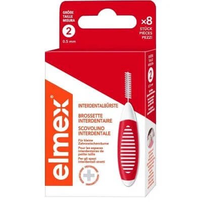 Perie interdentară Elmex roșu 0.5mm 8 bucăți