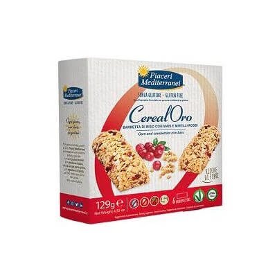 Piaceri mediterranei cerealoro bară de orez cu porumb și merișoare 6 bucăți 21,5 g