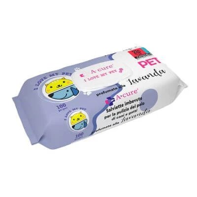 A+cure i love my pet pop-up șervețele lavanda 100 bucăți reumplere