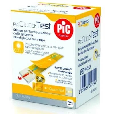 Benzi de testare a glicemiei Pic Glucotest 25 bucăți