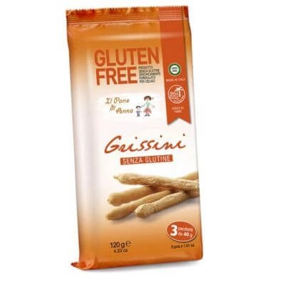 Pane anna grissini fără gluten și fără lactate 3 bucăți 40 g