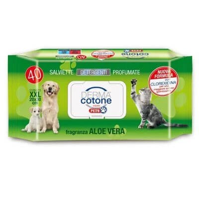 Dermacotone aloe șervețele pentru animale de companie 40 bucăți