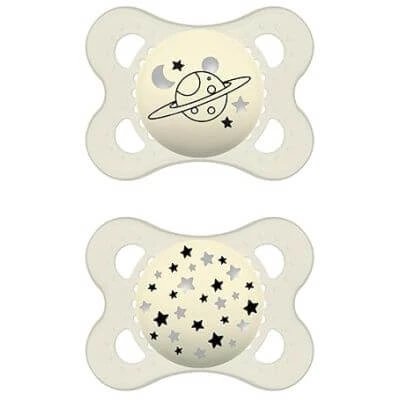 Mam soother original night 2-6 luni silicon neutru 2 bucăți