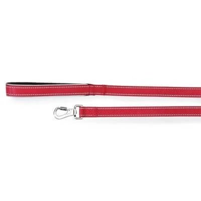 Lesă Reflex cu mâner din neopren roșu 15 x 1200 mm