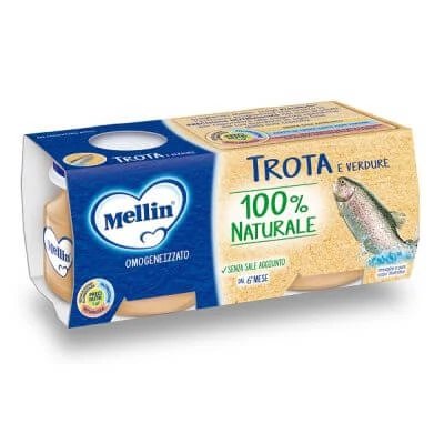 Păstrăv omogenizat Mellin și legume 4 x 80 g