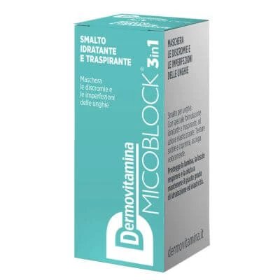 Dermovitamina micoblock 3 în 1 lac de unghii hidratant și respirabil turcoaz 5 ml