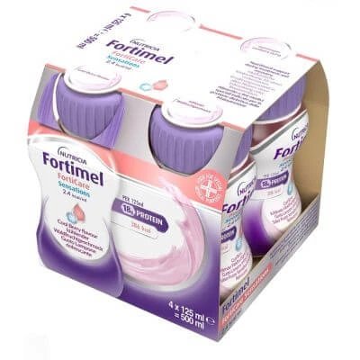 Fortimel forticare sensation 2,4 kcal/ml zmeură răcoritoare 4 buc. 125 ml