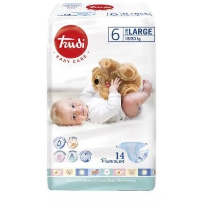 Trudi baby care scutec extralarge pentru copii 15/30 kg 14 bucăți