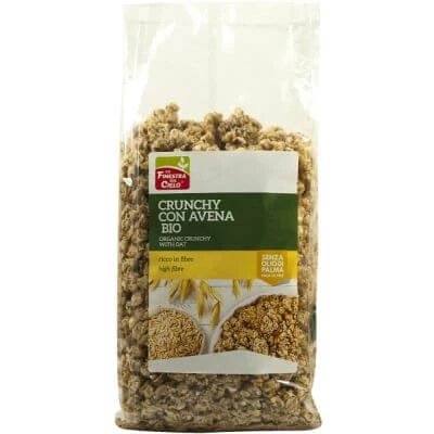 Fsc crocante cu ovăz organic bogat în fibre cu ulei de floarea soarelui fără ulei de palmier 375 g