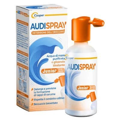 Audispray junior 3-12 ani soluție hipertonică de apă de mare spray fără gaz pentru igiena urechii 25ml