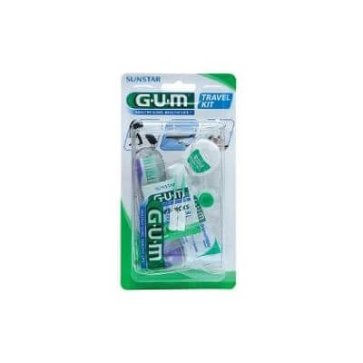 Trusă de călătorie pentru gumă 1 periuță de dinți de călătorie pliabilă pentru gumă + 1 pastă de dinți de călătorie 12 ml + 1 bobină de ață dentară 10 m + 2 vârfuri moi pentru gumă