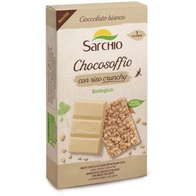 Baton Chocosoffio ciocolată albă cu orez crocant 3 bucăți 25 g