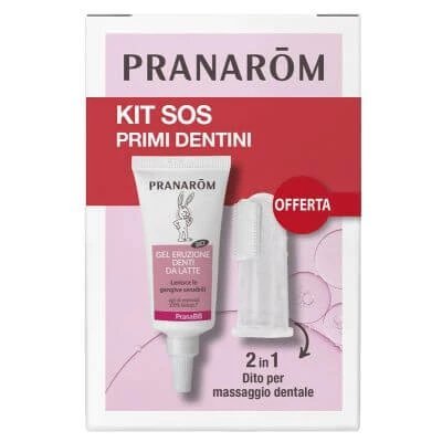 Pranarom sos primi dentini kit 1 gel pentru erupția dinților de lapte 15 ml + 1 deget de masaj