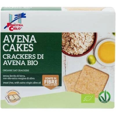 Fsc avenacakes organic vegan crackers de ovăz fără drojdie de bere cu ulei de măsline extravirgin 250 g