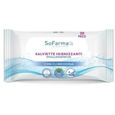 Șervețele de buzunar cu clorhexidină 20 bucăți sofarmapiu'