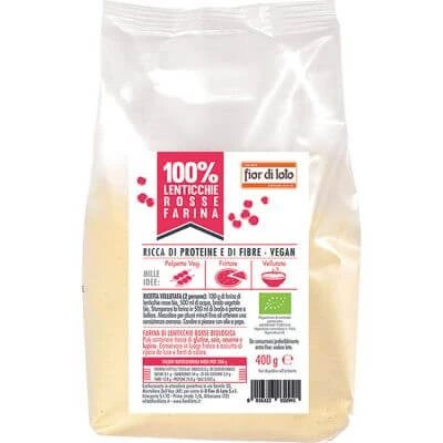 Fior di loto făină organică de linte roșie 400 g