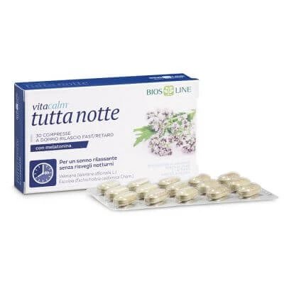 Vitacalm all night cu melatonină 30 comprimate